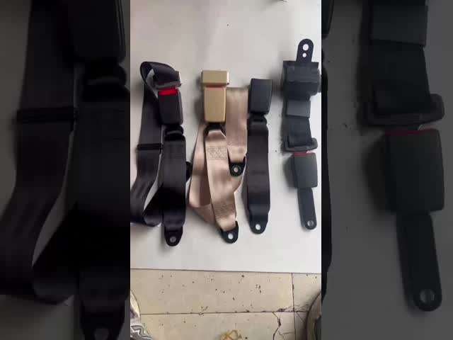 Universal 2-Point Seat Belt with 50,000 Buckle Cycles, 22kN Static Breaking Force, and 47mm Webbing Width for Bus Passenger Safety video