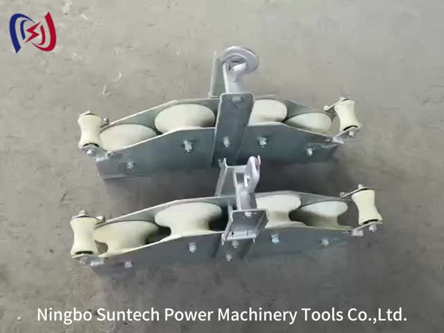 Four Sheaves Combined Fiber Optic Stringing Blocks Rope Pulley Block OPGW Quadrant Block