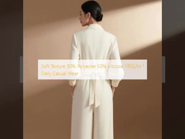 195GSM Soft Texture Fabric Blended Polyester Viscose Fabric Lightweight For Daily Casual Wear