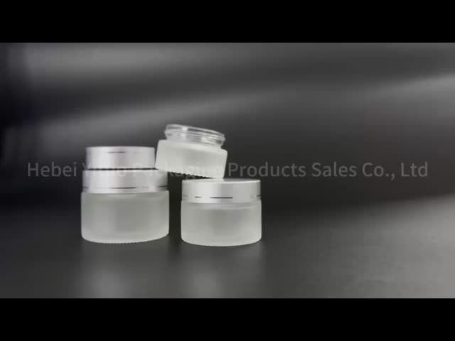 Customized Screw Top Glass Frosted Cream Jar Premium Look & Feel