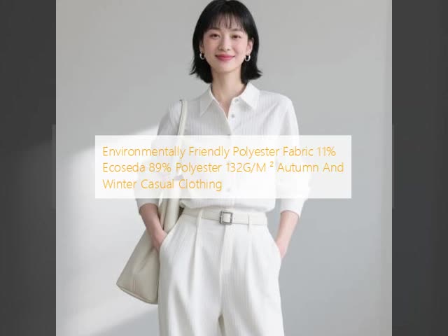 132GSM Eco Friendly Polyester Fabric 11% Ecoseda 89% Polyester Sustainable Fabrics For Clothing