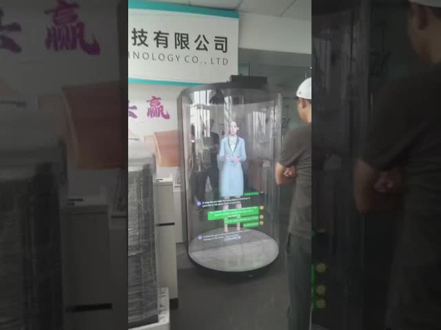 75 inch 3D Circular Holotube AI Digital Human Transparent Hologram Display