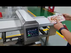 China Frozen Food 304 Stainless Belt Conveyor Metal Detectors With Push Rod Ejector supplier