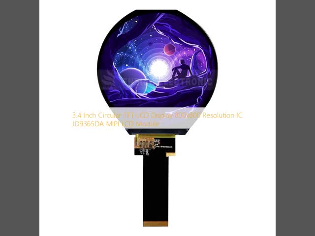 3.6 Inch Circular TFT LCD Display 544x506 Resolution IC ST72566 LVDS