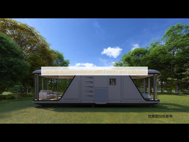 Modular Space Capsule House with Solar Panels & Thermal Insulation