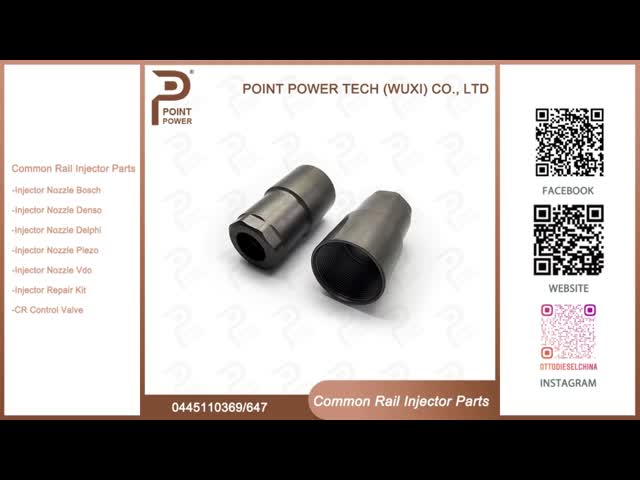 Diesel Injector Common Rail Piezo Injector Nozzle Cap Nut 0445110369 / 647,Φ18.9×34×M17*0.75 Nozzle Cap Nut for Piezo