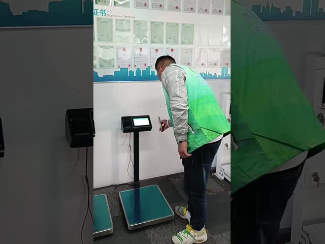 Floor Scale 7-Inch AI Intelligent Android System LCD Bench Scale Solar-Powered Weighing Scale kg Units Label Print Traceability OEM ODM