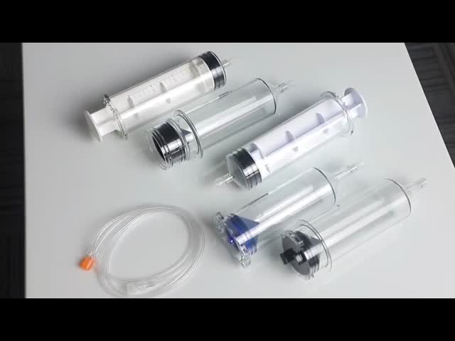 65ml Medical Disposable Sterile Angiographic Syringe Single / Double Channel Automated Contrast CT