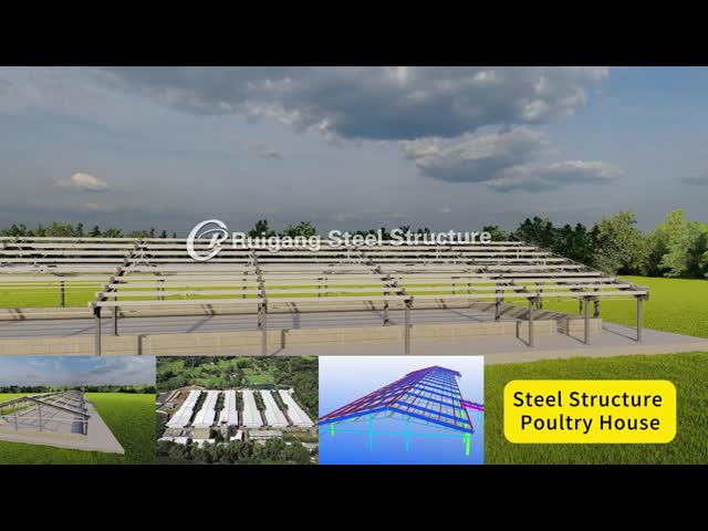 Poultry Farm Steel Structures , Q235 Q345 Steel Cattle Buildings