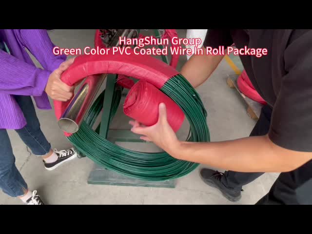 Bwg 8 - 35 Q195 Metal Binding Wire Green Color Pvc Coated