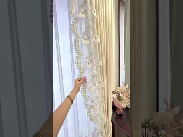 Tailored Double Layer Polyester Window Valance Curtains Readymade For Living Room