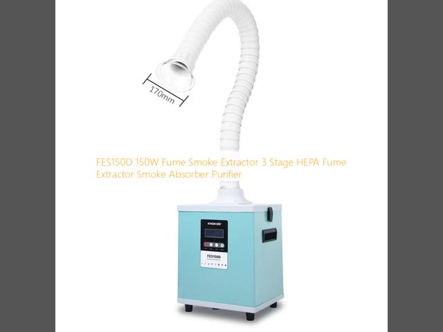 FES150D 150W Fume Smoke Extractor 3 Stage HEPA Fume Extractor Smoke Absorber Purifier