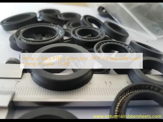 White or Black PTFE Oil Seal with SS304 or SS316 Insert Spring for Corrosion and High Temperature Resistance