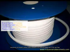 White Lattice Braided PTFE Packing with Working Pressure 2-20Mpa and Temperature Range -240°C to +288°C for High-Performance Sealing