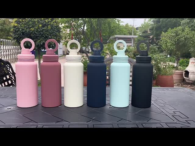 New Cross-border Mobile Phone Magnetic Stand Water Cup Outdoor Large-capacity 1L Insulated Cup Stainless Steel Sports Water Bottle