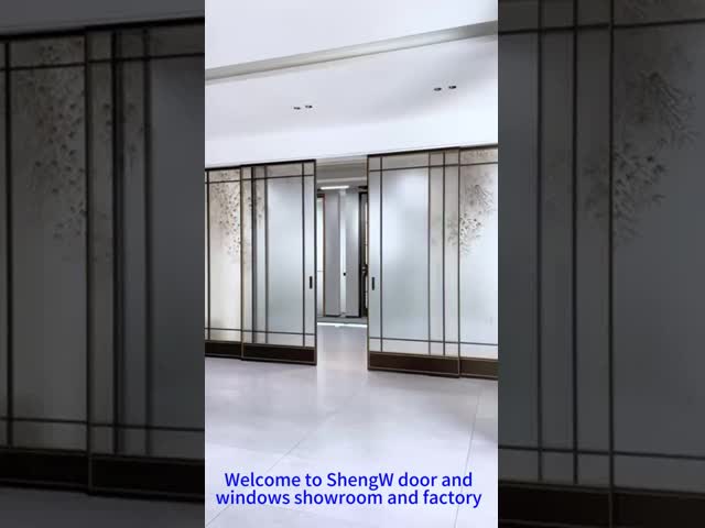 Indoor Residential Aluminum Swing Door Commercial Swing Doors Powder Coating Finishing