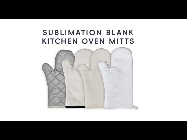 Blank Linen Sublimation Oven Gloves Silicone Heat Insulation Mitt For Microwave Oven