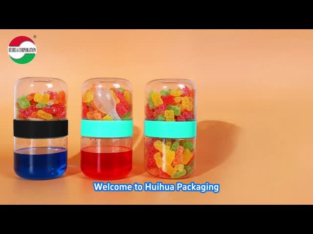 250ml 300ml 350ml 400ml Food Grade Double Sides PET Plastic Bottle for Soft Candy Cookie Dried Fruit Nut Snack Storage