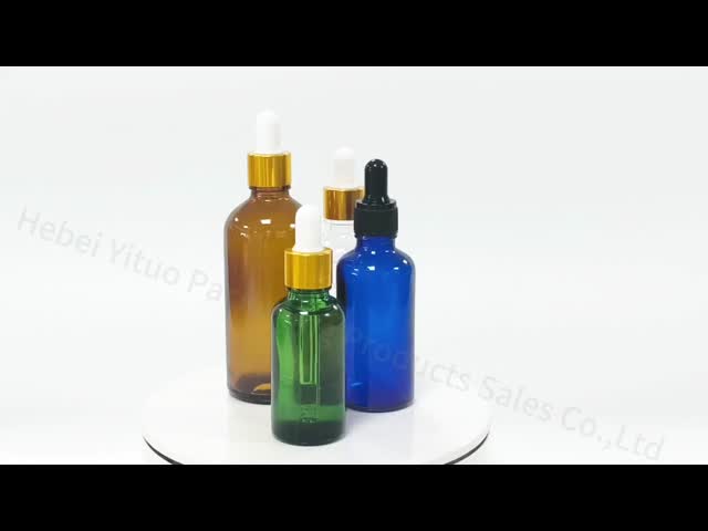 Green Essential Oil Bottles 30ml Packaging Glass Frosted Dropper Bottles
