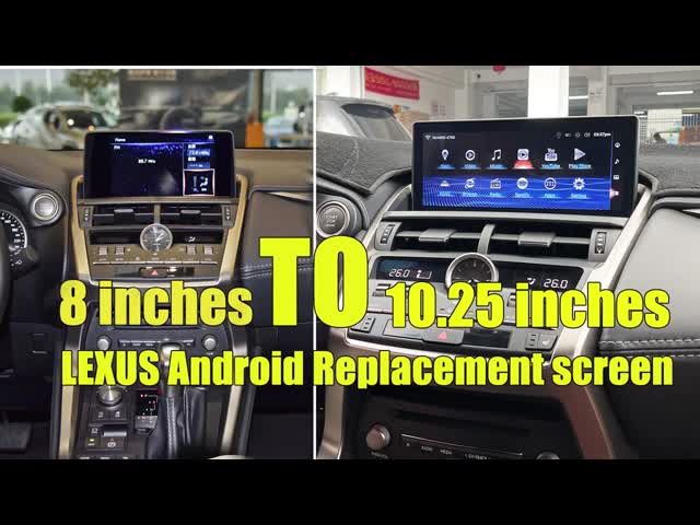 Lexus Android Screen with Wireless CarPlay & Android Auto 10.25 Inches Touchscreen for Lexus NX200T NX300H 2018-2022 SIM Card & 360 Cameras IPS Display