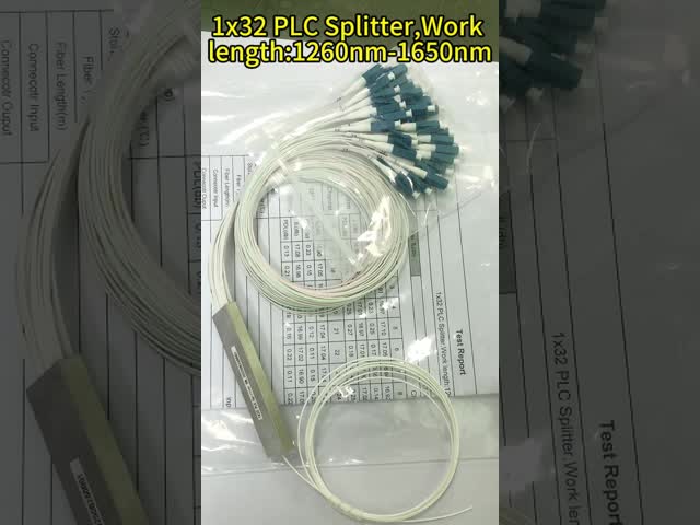 1x8 Fiber Optic PLC Splitter with Low Insertion Loss High Return Loss and Temperature Stability for FTTH Networks