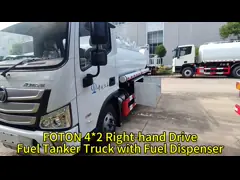 FOTON Fuel Dispensing Truck 6 CBM Mobile Oil Tanker with Metering System Diesel Engine video