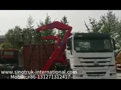 20ft Truck Mounted Crane Side Loader Sidelifter , Container Self Loading Sinotruk video