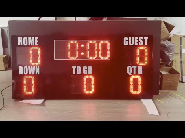 American Football Scoreboard with Main Clock/Score/Down/Togo/Qtr