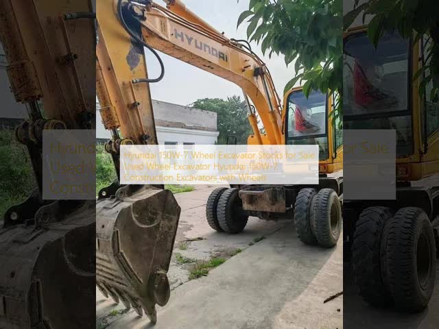 Hyundai 150W-7 Wheel Excavator Stocks for Sale Used Wheel Excavator Hyundai 150W-7 Construction Excavators with Wheels