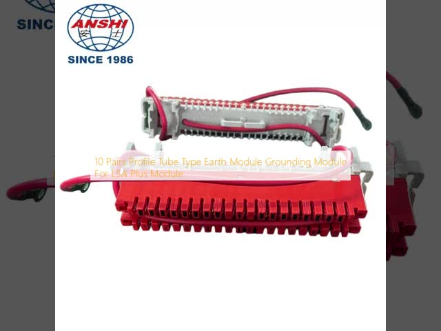 10 Pairs Profile Tube Type Earth Module Grounding Module For LSA Plus Module
