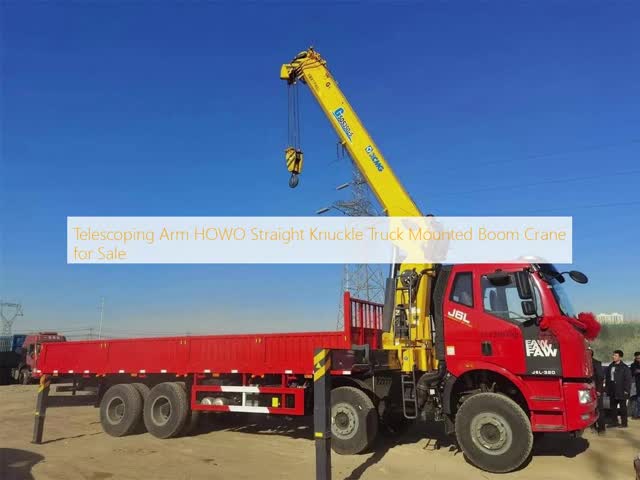 Telescoping Arm HOWO Straight Knuckle Truck Mounted Boom Crane for Sale