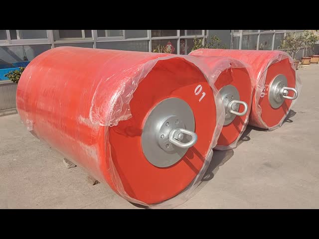 Offshore Surface Foam Filled Buoys Cylindrical Marine Mooring Buoy With Polyurethane Skin