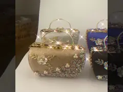 New Elegant Rhinestone Bead Decor Dinner Bag, Party, Wedding Women‘s Evening Handbag, Vintage Style Small Prom Bag