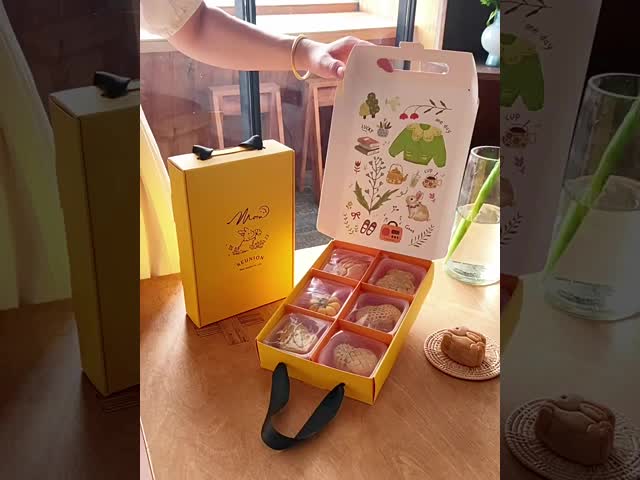 CMYK Pantone Foldable Paper Gift Box Mung Bean Cakes Cookie Drawer Boxes