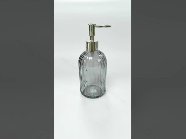 Customized Grey Shampoo Bottle Glass Reusable Large 7.5cm*19cm