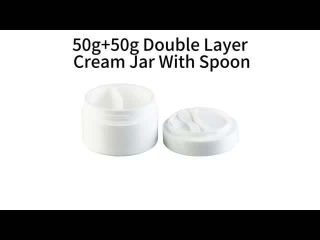 50+50g PP Plastic Double Layer Cream Jar With Disc for Precise Dosage Control and Easy Application