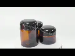Round Amber Aesthetic Glass Aromatherapy Jars Screw Cap ISO9001
