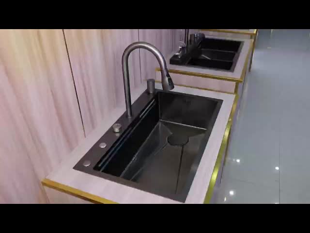 Multi Function Smart Kitchen Sink Double Bowl with Pull Out Faucet