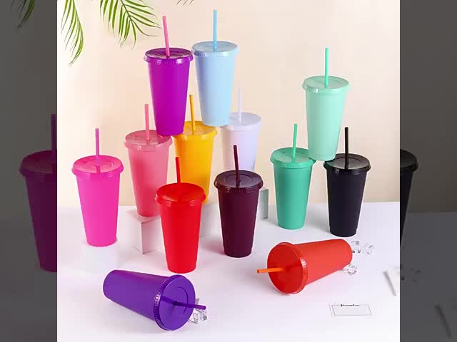 New Export Straw Cups Large-capacity Frosted Texture Drinking Cups Tea Bar And Catering Supply Portable Cups Factory Wholesale