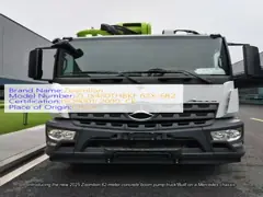 4 Axles Concrete Boom Pump Truck new 2025 Zoomlion 62meter With Sitrak Chassis video