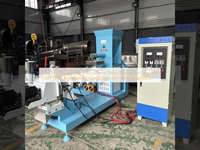 0.5-1Tons/h Capacity Animal Feed Pellet Production Line with Grass Meal Raw Materials and Engineer Guide Installation