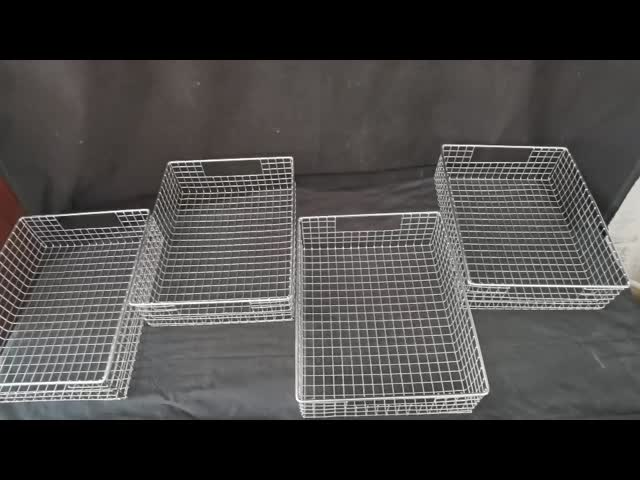 Heat Resistance Stainless Steel Mesh Basket Custom Size 304 316 For Cleaning