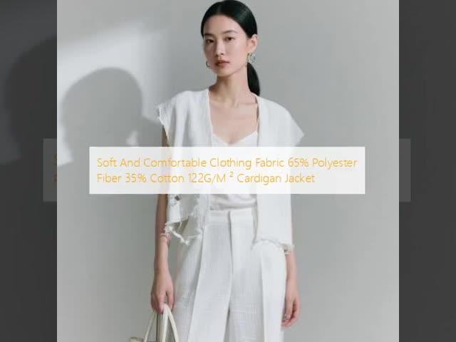Comfortable Soft Clothing Fabric 122GSM Poly Cotton Blend Fabrics Lightweight For Cardigan Jacket