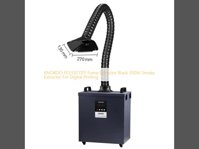 KNOKOO FES350 DTF extracteur de fumée noir 350W extracteur de fumée pour l'impression numérique vidéo