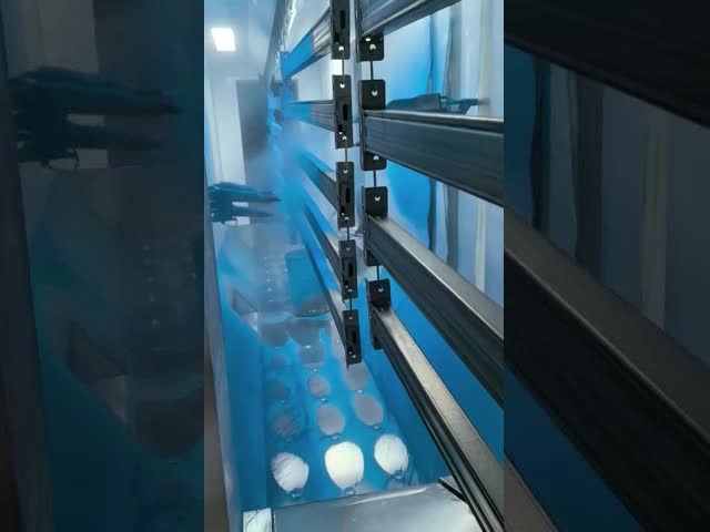 Electrostatic Automatic Powder Coating Line Sytstem Powder Coating Machine, Curing Oven and Spray Booth video