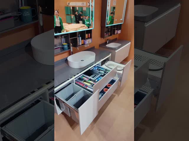 Pull Out Basket Under Sink Multi-Functional Bathroom Drawer Modular Sink Cosmetic Storage