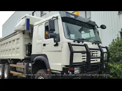 371HP White HOWO 6*6 All-Wheel Drive Dump Truck with Ghost-Face Cab video