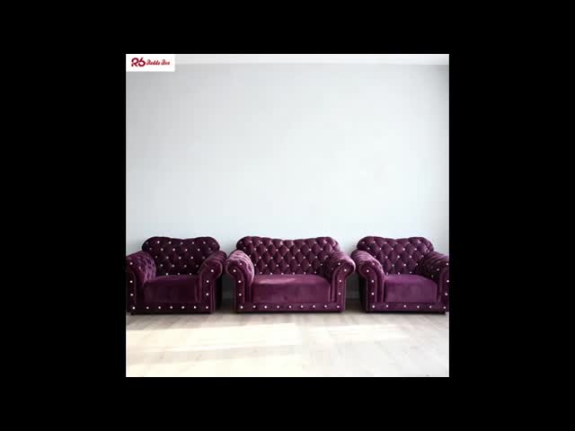 Purple Tufted Leather Sofa Furniture Chesterfield Armchair Leather