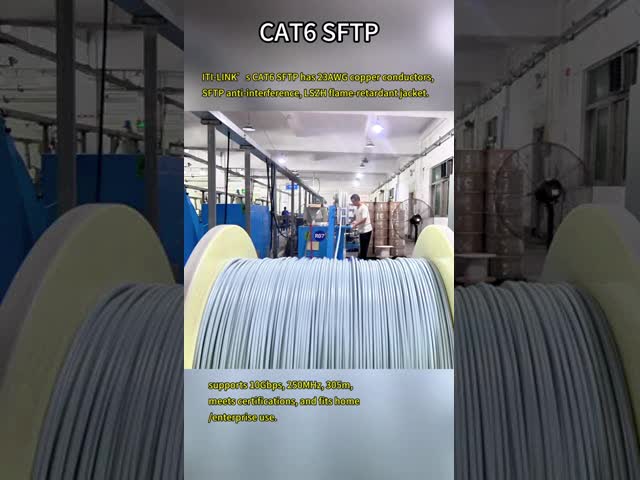 SFTP Shielding Type Cat 6 Ethernet Cable with Copper Conductor Material LSZH Jacket