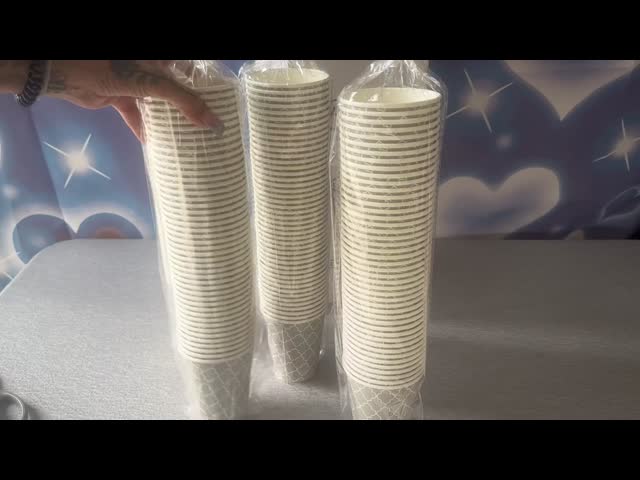 Factory Manufacturer Custom Paper Cups 12 oz 180 Pack Disposable Paper Coffee Cups for Cold Hot Drinks
